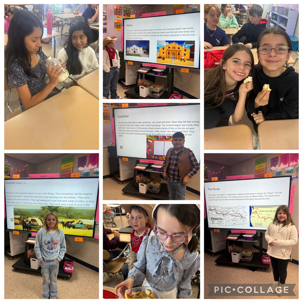 Today 4th graders finished their Westward Expansion Unit with a Pioneer Day! Students presented their Google Slides that they have worked so hard on and made butter in a jar! 