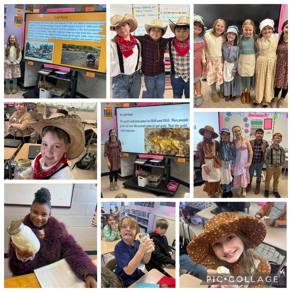 Today 4th graders finished their Westward Expansion Unit with a Pioneer Day! Students presented their Google Slides that they have worked so hard on and made butter in a jar! 