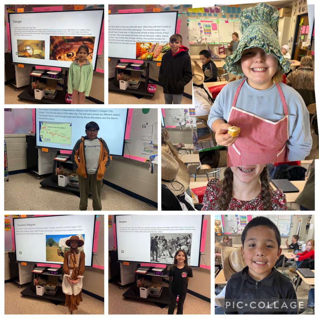 Today 4th graders finished their Westward Expansion Unit with a Pioneer Day! Students presented their Google Slides that they have worked so hard on and made butter in a jar! 