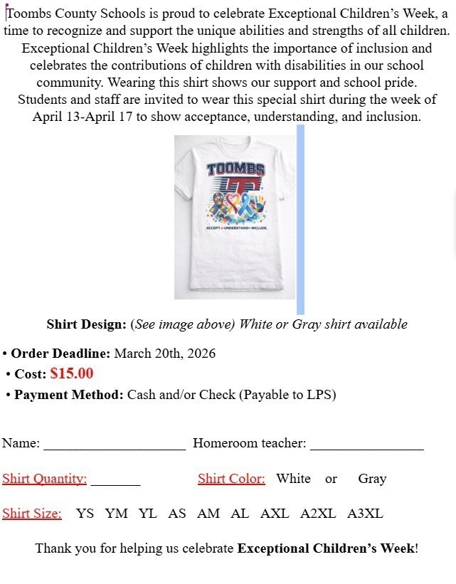 T shirt order