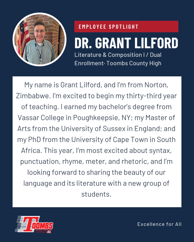 Profile image of Dr. Grant Lilford, a teacher, with text about his educational background and excitement for teaching.