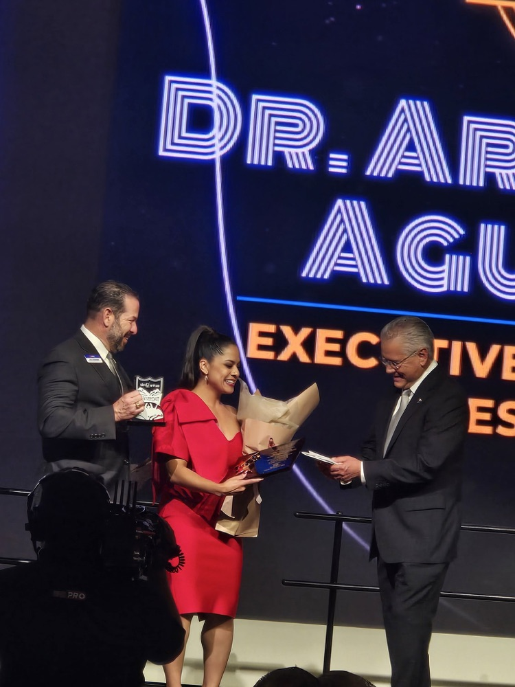 lady receiving award