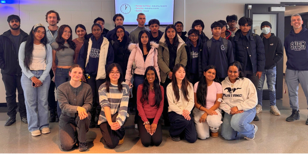 A large group of students