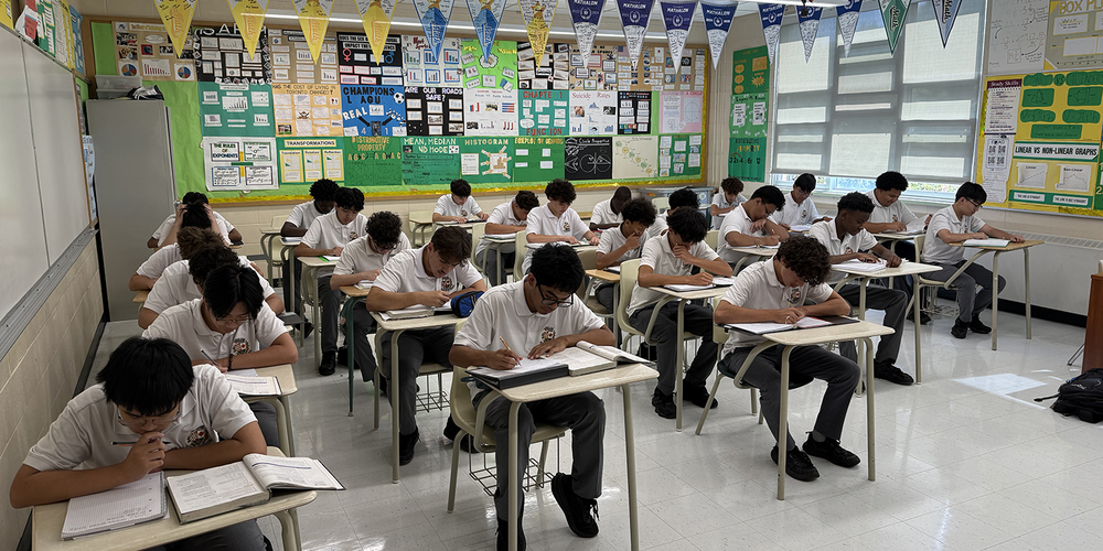 Photo of Chaminade College School students studying in class