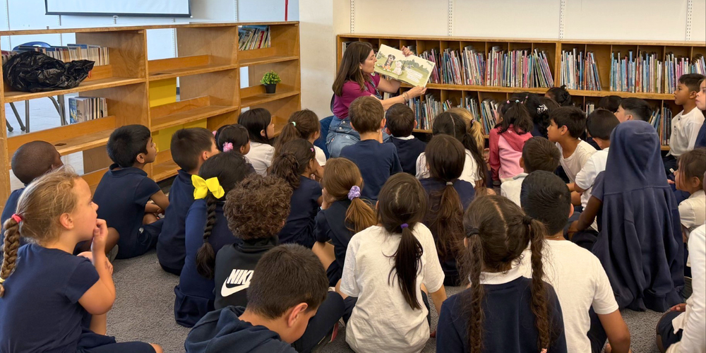 St Benedict Catholic School Library Welcomes Author, Elisabeth Grassby Stefan and Her Lovable Dog Sable.