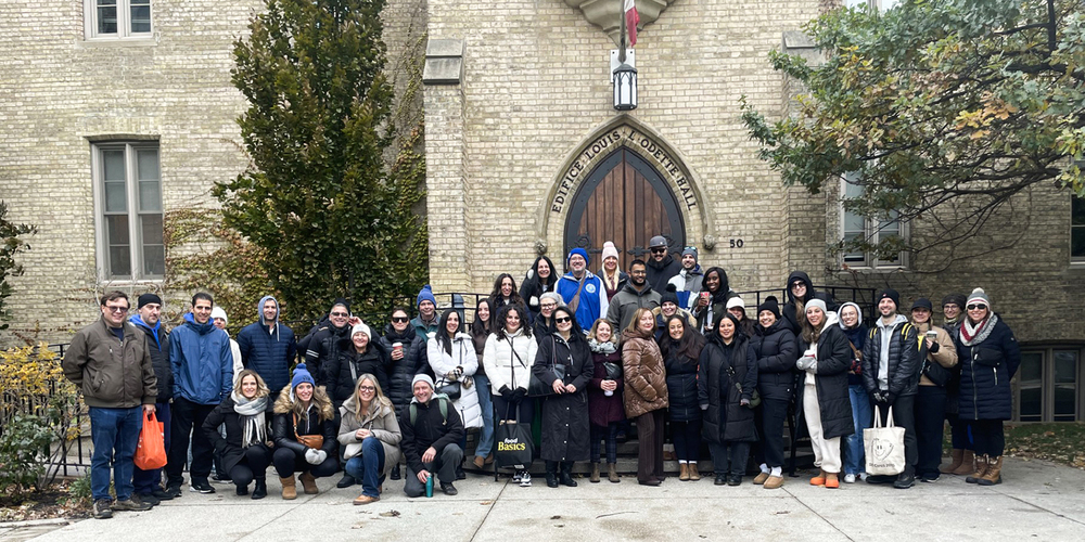 Group photo of St. Basil-the-Great staff ready to distribute the food
