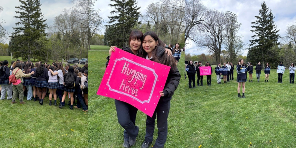 collage of students outdoors - Hugging for Heros