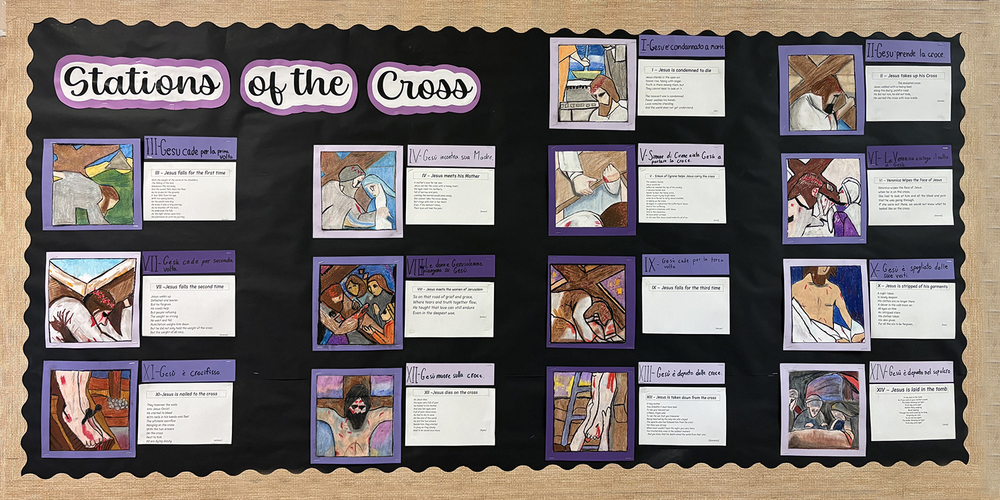 Photo of the artwork created by St. Brigid students