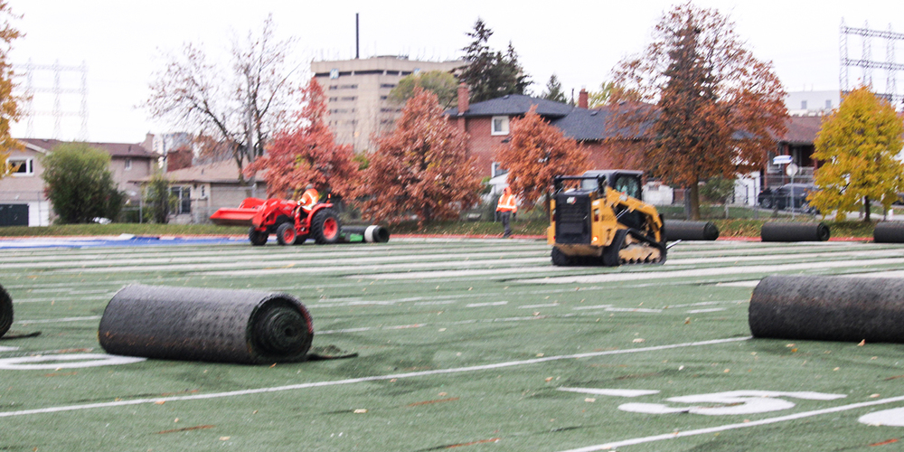 Photo of the Father Henry Carr field under renovation