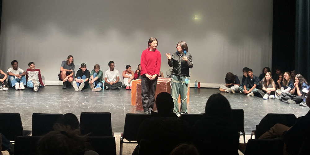 Photo of Loretto College Drama Students performing on the stage
