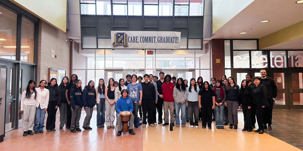 Group photo of Senator O'Connor students with staff and Dr. Poloz