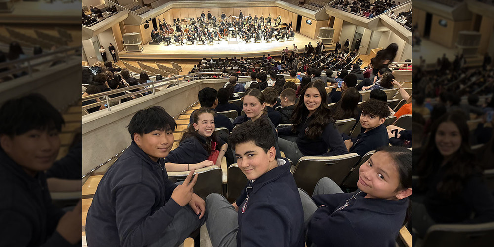 Photo of Father John Redmond students attending the Fiesta Sinfónica concert at Roy Thomson Hall