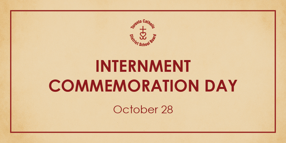An image with a light tan background with 'Internment Commemoration Day - October 28' written on it.