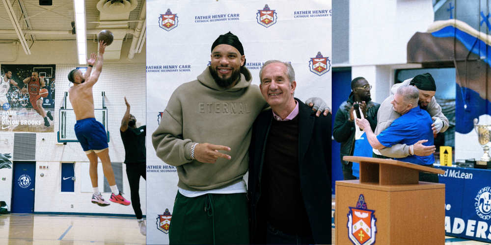 Collage of photos of Dillon Brooks