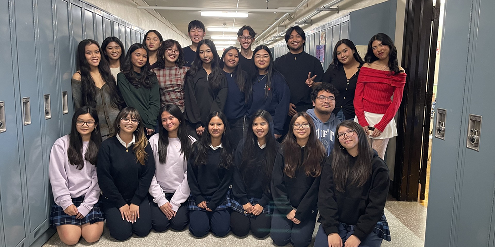 Group photo of Loretto Abbey students and students from the Filipino Students' Association of Toronto