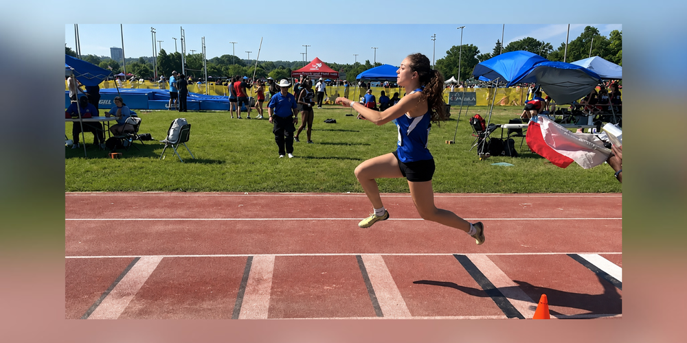 Student running on the track