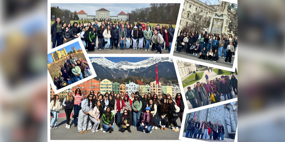 Collage of photos of young adults in Europe