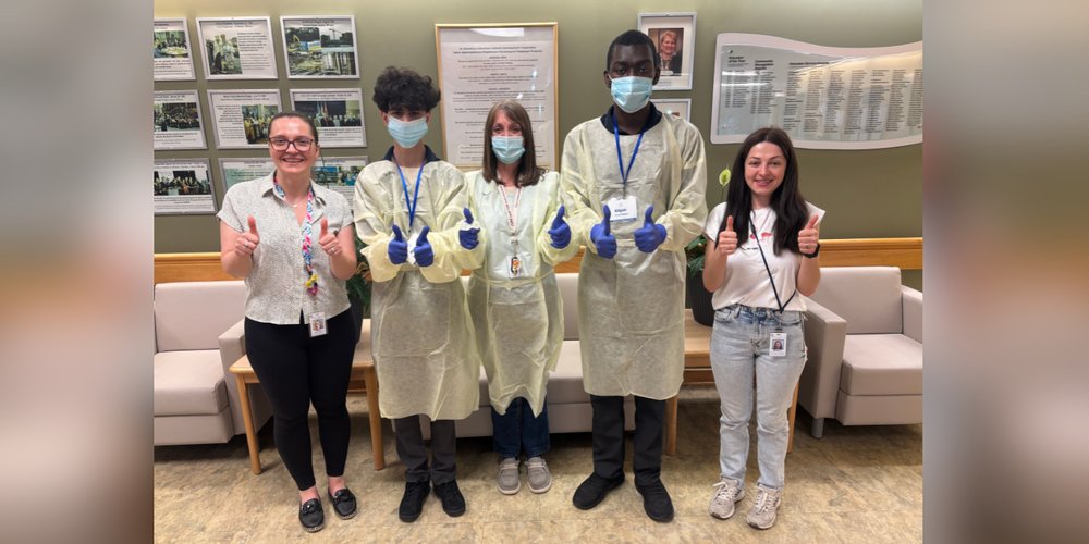 Students in medical equipment
