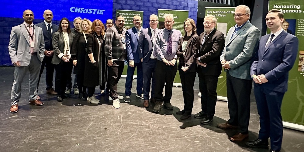Group photo of Dr. Brendan Browne, Director of Education, alongside Claire Fitzgibbon, Irish Consul General, Dr. Mark McGowan, Jason King, and Mike Degagné and other TCDSB staff and government officials