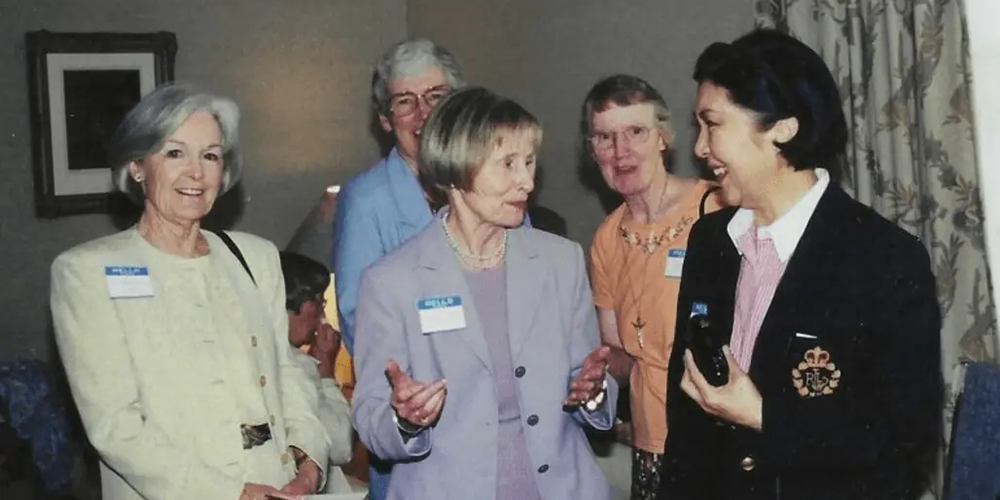 Photo of the women of the St. Joseph's College School Class of 51' celebrating the 50th anniversary of their graduation