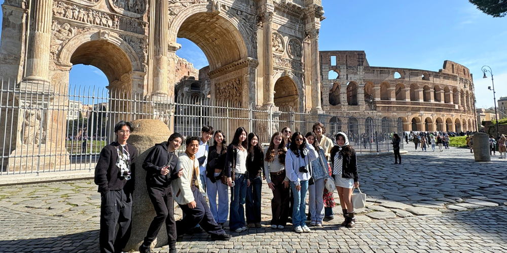 Young adults posing outdoors in Europe