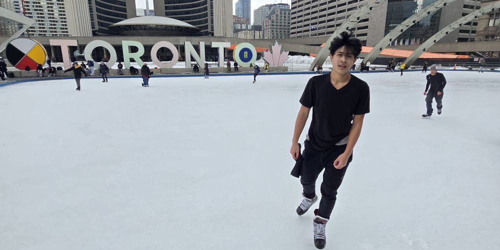Photo of students skating on the rink