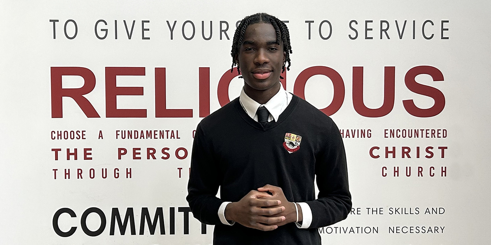 Photo of Chris Williams in his Brebeuf school uniform