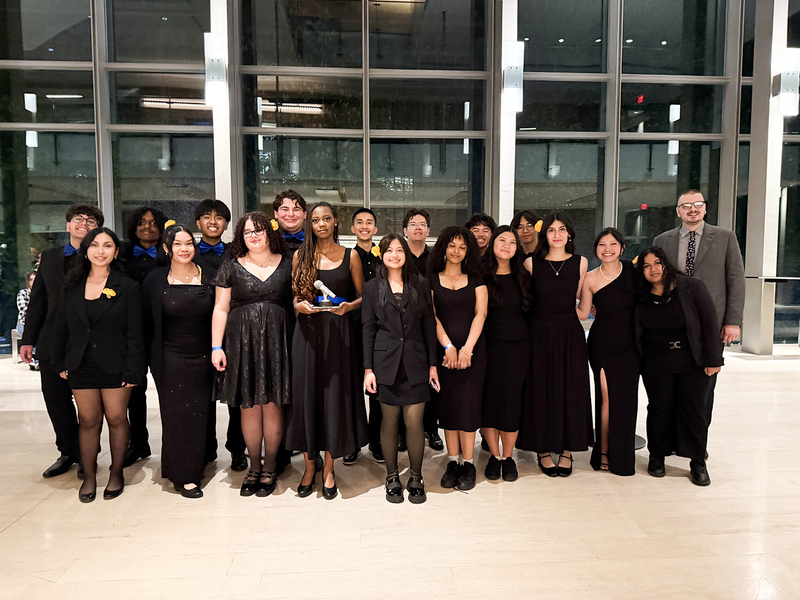 Group photo of the Senator O'Connor Vocal Ensemble at the festival