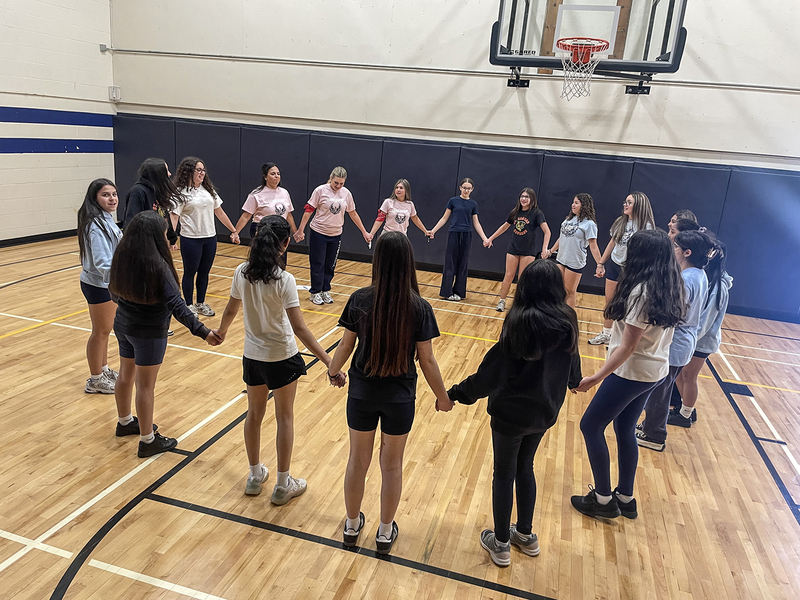 Photo of St. Conrad students doing physical activities during the workshop
