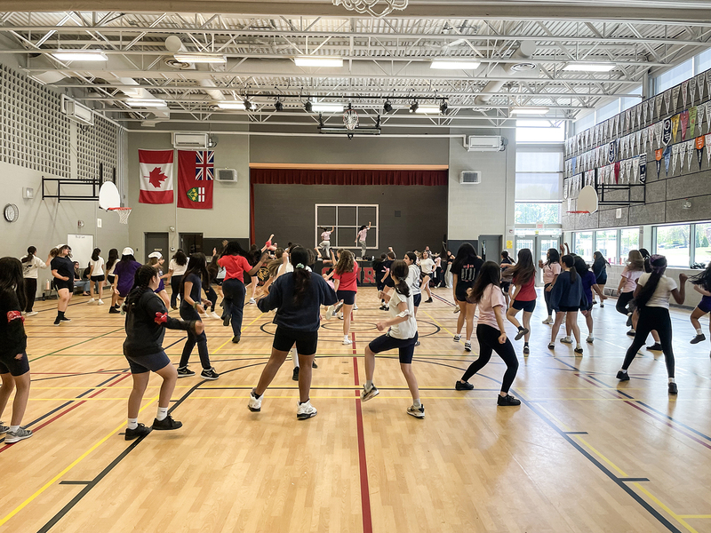 Photo of St. Conrad students doing physical activities during the workshop