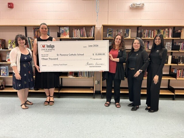 St. Florence Catholic School Awarded $15,000 Indigo Love of Reading Grant to Enhance Library Collection