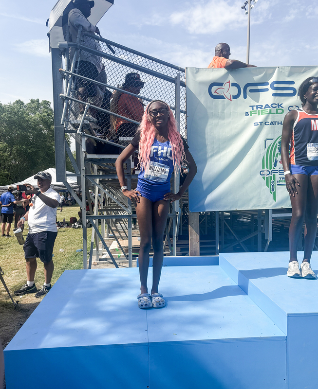 Photo of Mariah on the podium