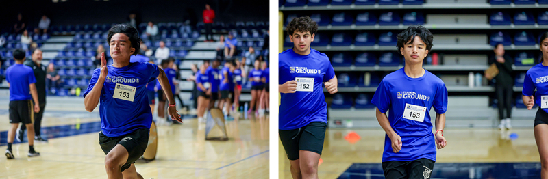 Collage of two photos of students challenging themselves at RBC Training Ground