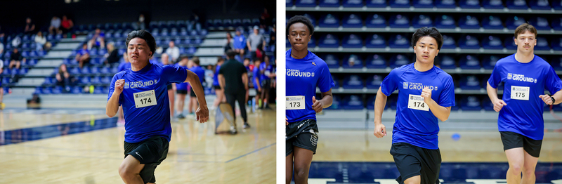Collage of two photos of students challenging themselves at RBC Training Ground