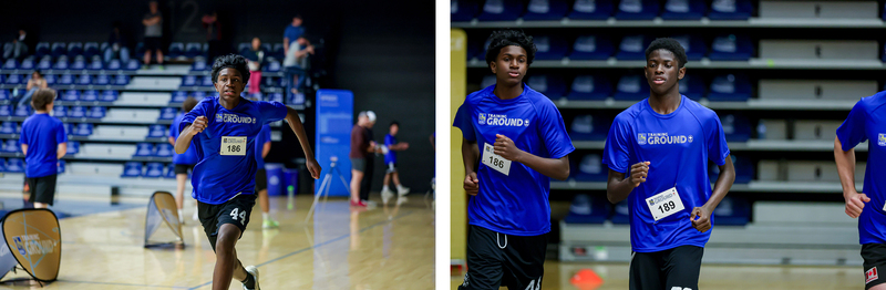 Collage of two photos of students challenging themselves at RBC Training Ground