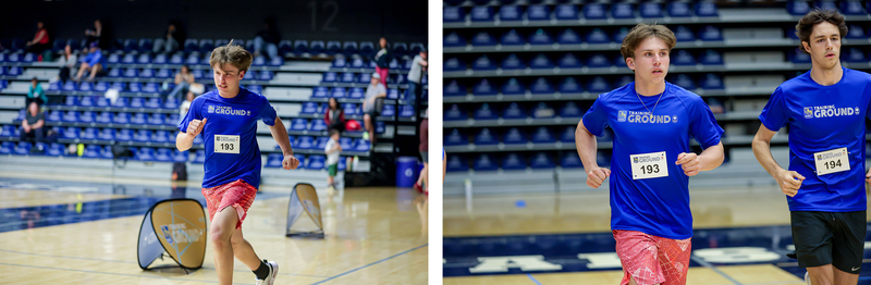 Collage of two photos of students challenging themselves at RBC Training Ground
