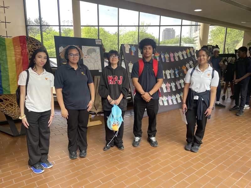 Monsignor Percy Johnson Students’ Creative Work Showcased at Justice Unpacked Exhibit
