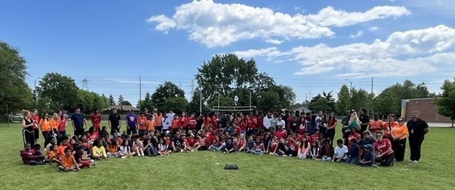 Group photo of St. Thomas More students at the games