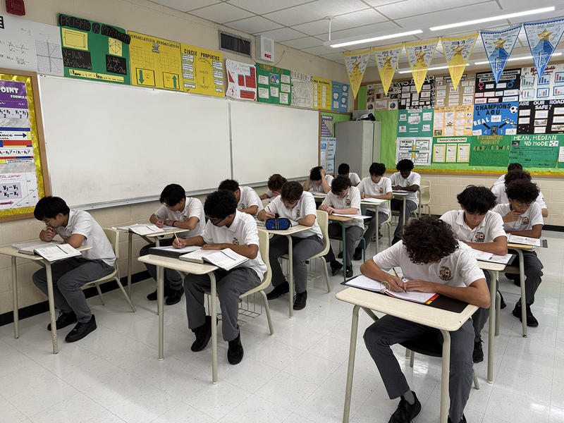 Photo of Chaminade College School students studying in class