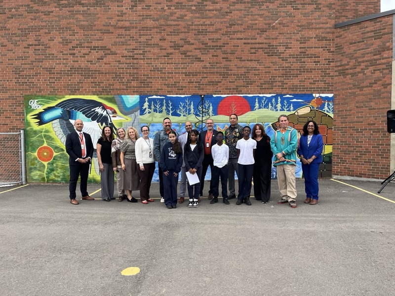 St. Angela Catholic School Unveils Indigenous Mural by Artist Que Rock