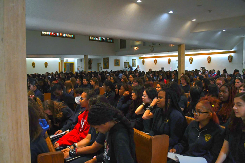Students and staff at Loretto College School gather at St. Nicholas of Bari Parish for their first school Mass of the year, reflecting on faith, leadership, service and community.
