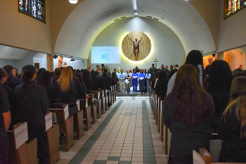 Students and staff at Loretto College School gather at St. Nicholas of Bari Parish for their first school Mass of the year, reflecting on faith, leadership, service and community.
