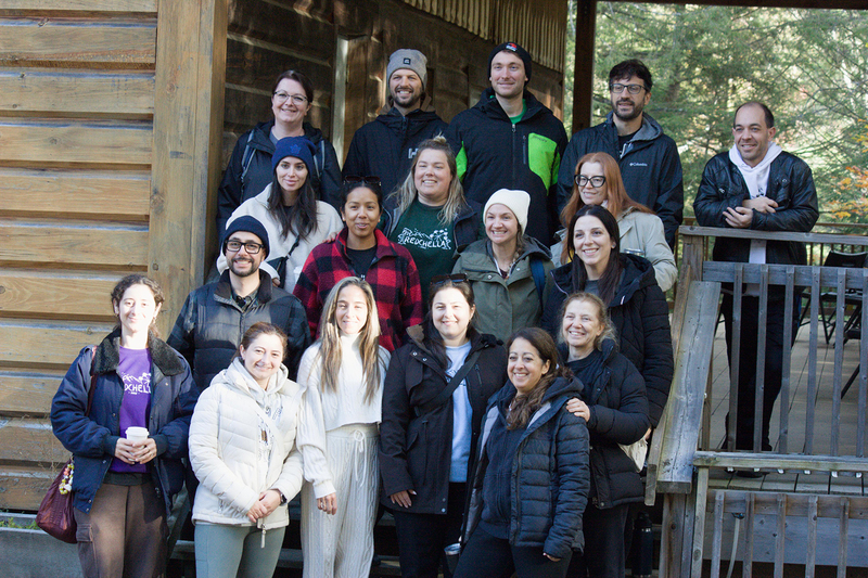Group phGroup photo of Redmond staff and admin posing together at Camp Muskokaoto of Redmond students and staff posing together at Camp Muskoka