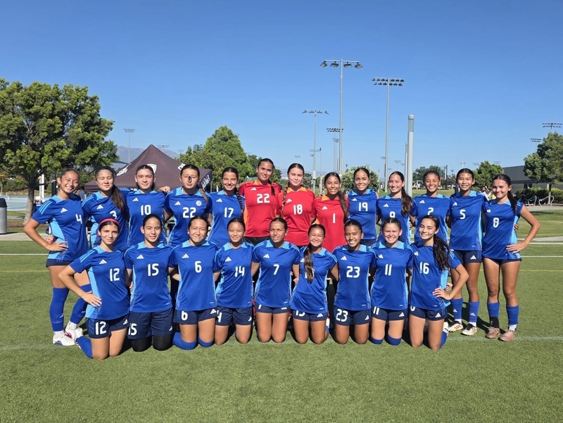 Group photo of the Philippines U17 soccer team on the court