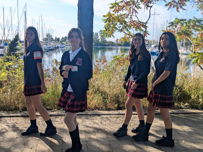 Photo of FJR students in uniform on their walk