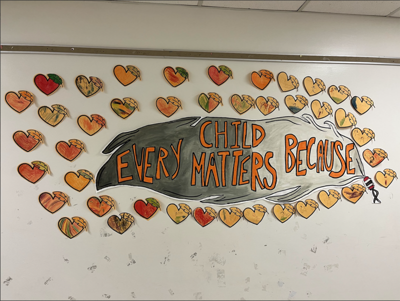 Art display created by St. Angela students for National Day for Truth and Reconciliation