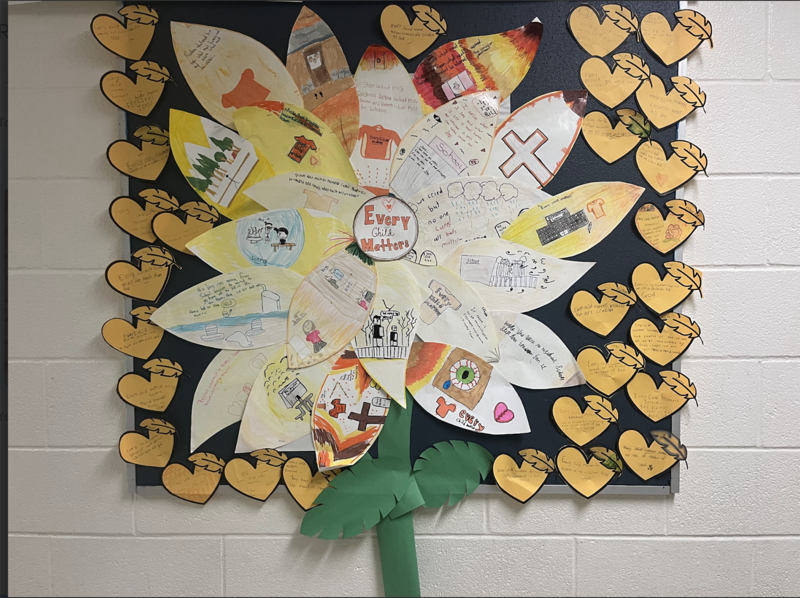 Art display created by St. Angela students for National Day for Truth and Reconciliation