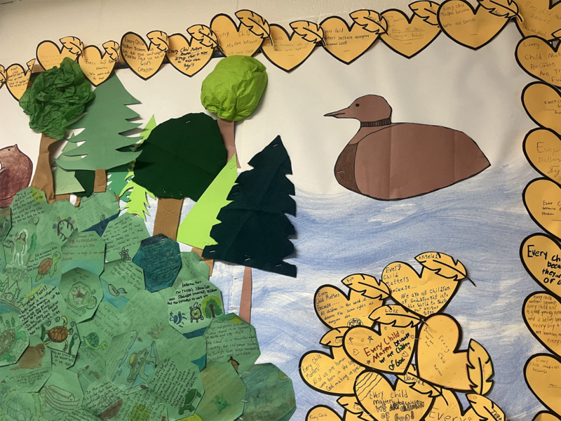 Art display created by St. Angela students for National Day for Truth and Reconciliation