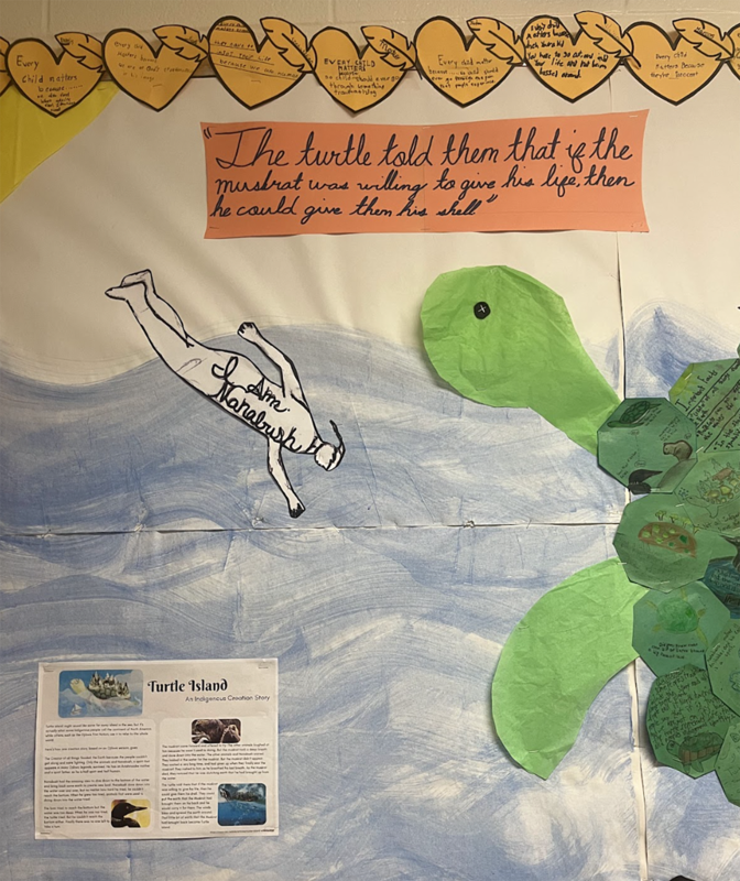 Art display created by St. Angela students for National Day for Truth and Reconciliation