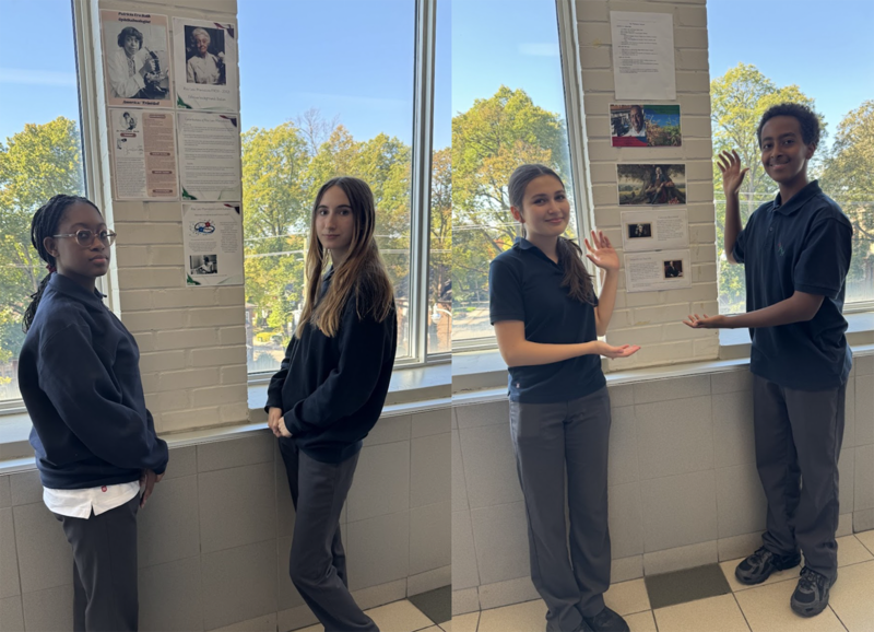 Group photo of Marshall McLuhan students with their projects